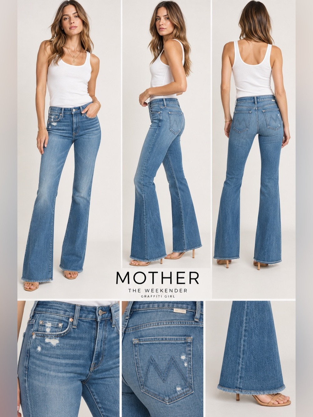 MOTHER The Weekender Graffiti Girl Flare Jeans - Picture 2 of 16